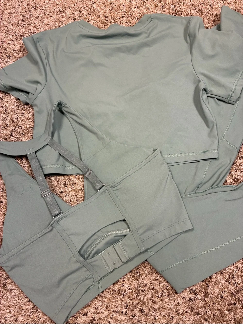 Gymshark x Whitney Simmons 3 Piece Matching Workout Set Crop Top Bra Leggings